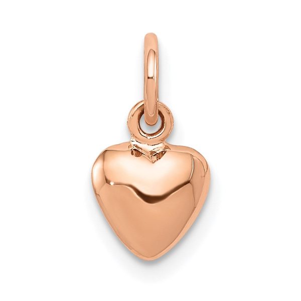 14k Rose Gold Puffed Heart Charm or Pendant, 7mm (1 4 inch) Online now