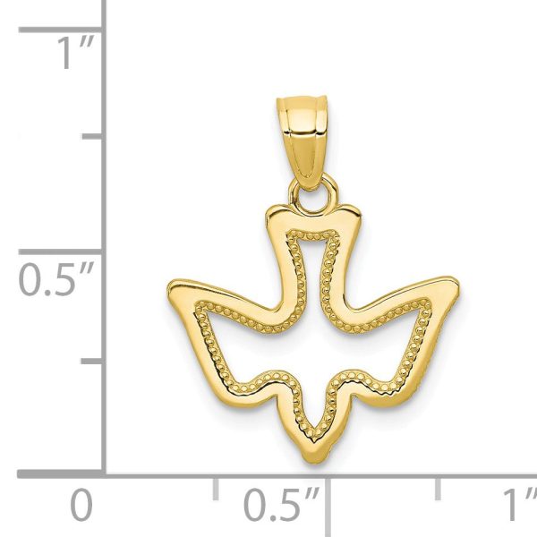 10k Yellow Gold Small Dove Silhouette Pendant For Cheap