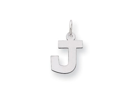 14k White Gold, Amanda Collection, Small Block Style Initial J Pendant Online Sale