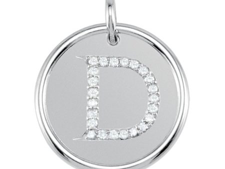 1 10 Ctw G-H, I1 Diamond Initial 17mm Sterling Silver Pendant Letter D Online now