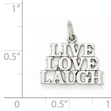 14k White Gold LIVE LOVE LAUGH Message Pendant For Cheap