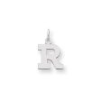 14k White Gold, Amanda Collection, Small Block Style Initial R Pendant For Cheap