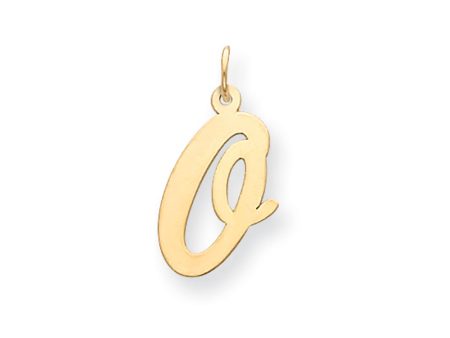 14k Yellow Gold Madison Collection LG Classic Script Initial O Pendant For Sale