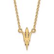 14k Gold Plated Silver Arizona State Lg Trident Pendant Necklace Online Hot Sale