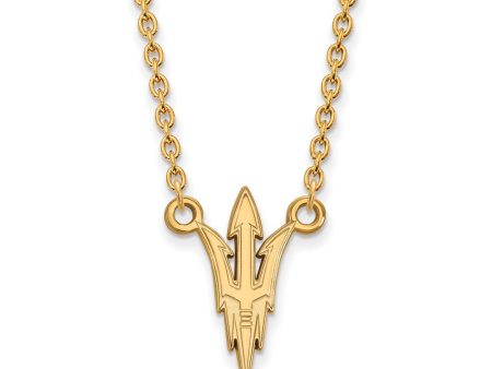 14k Gold Plated Silver Arizona State Lg Trident Pendant Necklace Online Hot Sale