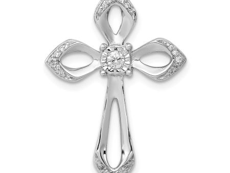 14k White Gold 1 8 Ctw Diamond Passion Cross Slide Pendant, 18 x 27mm Sale