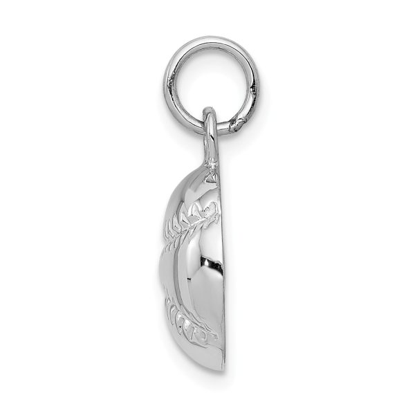 14k White Gold Polished Baseball Pendant, 12mm Discount