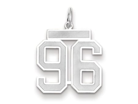 14k White Gold, Jersey Collection, Medium Number 96 Pendant For Discount