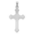 14k White Gold Polished Hollow Fleur de Lis Cross Pendant For Cheap