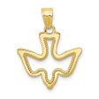 10k Yellow Gold Small Dove Silhouette Pendant For Cheap