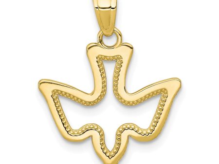 10k Yellow Gold Small Dove Silhouette Pendant For Cheap