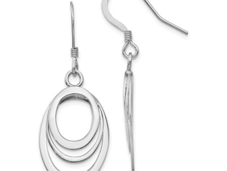 Polished Layered Oval Dangle Earrings in Sterling Silver Supply