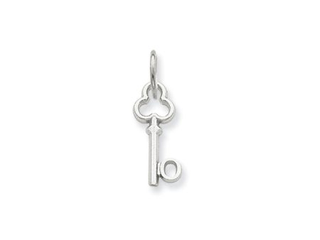 14k White Gold, Hannah Collection, Mini Initial O Shamrock Key Charm Online