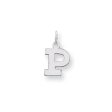 14k White Gold, Amanda Collection, Small Block Style Initial P Pendant on Sale