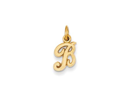 The Sadie 14k Yellow Gold Mini Satin Script Initial Charm, Letter B Online