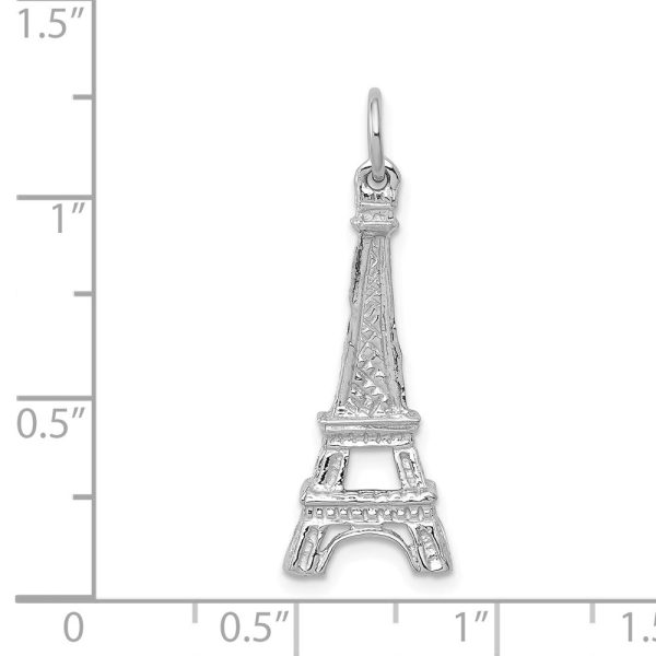 14k White Gold Eiffel Tower Charm Online Hot Sale