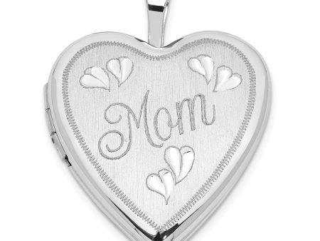 14k White Gold 20mm Mom Heart Locket Supply