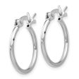 1.25mm Polished Sterling Silver Round Hoop Earrings, 15mm (9 16 in) Supply