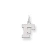 14k White Gold, Amanda Collection, Small Block Style Initial F Pendant Online Sale