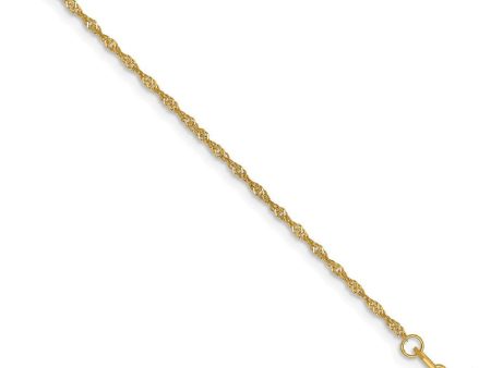 1.1mm, 14k Yellow Gold, Singapore Chain Anklet, 9 Inch Online