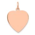 14k Rose Gold Engravable Heart Disc Charm or Pendant, 15mm Online Hot Sale