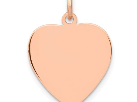 14k Rose Gold Engravable Heart Disc Charm or Pendant, 15mm Online Hot Sale