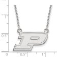 Sterling Silver Purdue Small Initial P Pendant Necklace on Sale