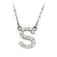 1 6 Cttw Diamond & 14k White Gold Block Initial Necklace, Letter S Sale