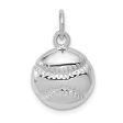 14k White Gold Polished Baseball Pendant, 12mm Discount