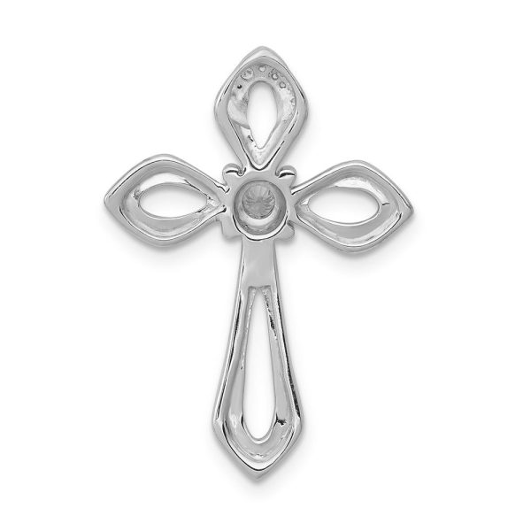 14k White Gold 1 8 Ctw Diamond Passion Cross Slide Pendant, 18 x 27mm Sale