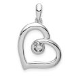 .05 Carat Diamond Open Heart Pendant in Sterling Silver Hot on Sale