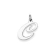 14k White Gold, Ella Collection Medium Fancy Script Initial C Pendant For Cheap