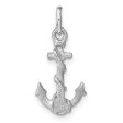 14k White Gold Diamond Cut Anchor Charm or Pendant For Cheap