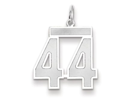 14k White Gold, Jersey Collection, Medium Number 44 Pendant Sale