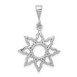 14k White Gold Polished Sun Pendant, 19mm Online now