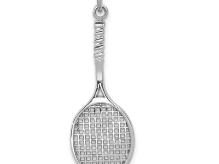 14k White Gold Tennis Racquet Pendant Sale