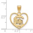 14k Gold Plated Silver South Carolina Heart Logo Pendant Hot on Sale