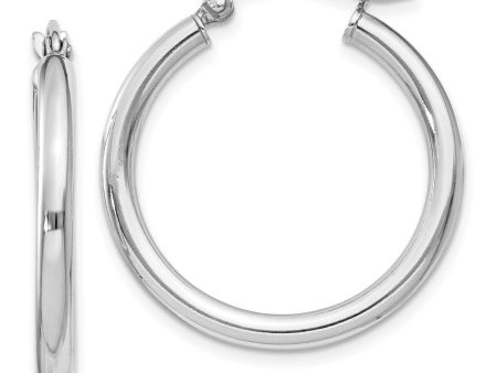 2.5mm, Sterling Silver, Classic Round Hoop Earrings - 24mm (1 Inch) Fashion