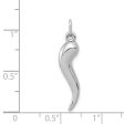 14k White Gold Italian Horn Pendant, 6 x 27mm Fashion