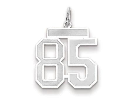 14k White Gold, Jersey Collection, Medium Number 85 Pendant Online now