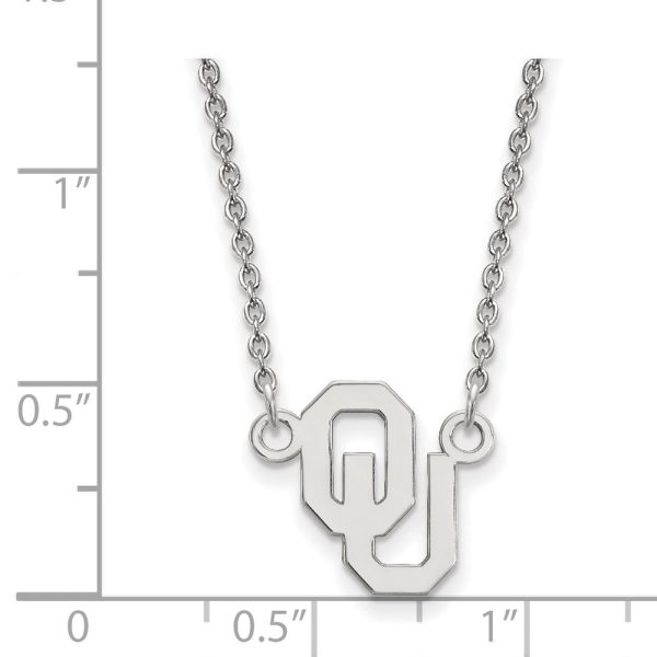 14k White Gold Oklahoma OU Small Pendant Necklace Cheap