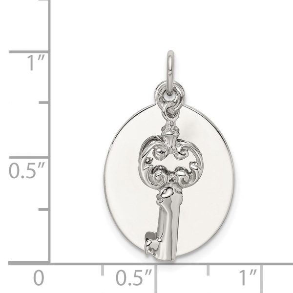 14k White Gold Key and Tag Charm Supply