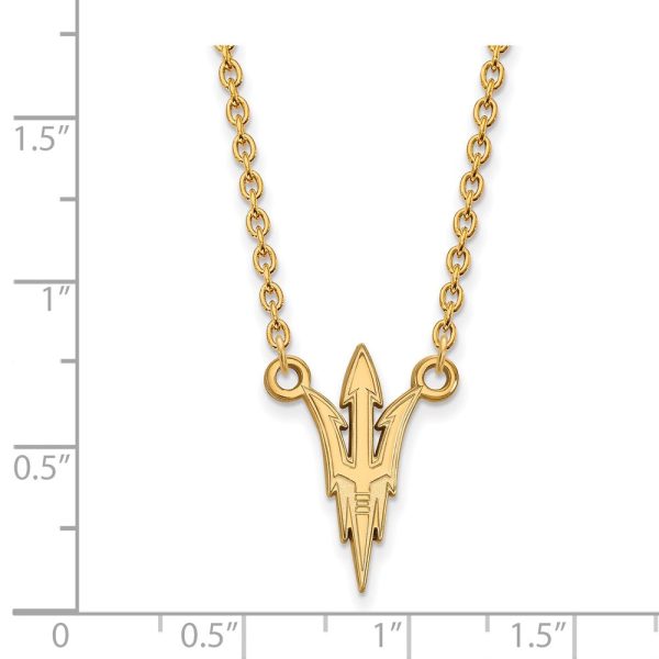 14k Gold Plated Silver Arizona State Lg Trident Pendant Necklace Online Hot Sale