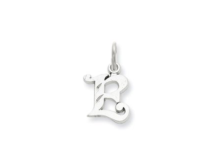 14k White Gold, Isabelle Collection, Mini Letter E Initial Charm Online Hot Sale