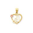 14k Two Tone Gold Grace Collection 15mm Heart Initial A Pendant Discount