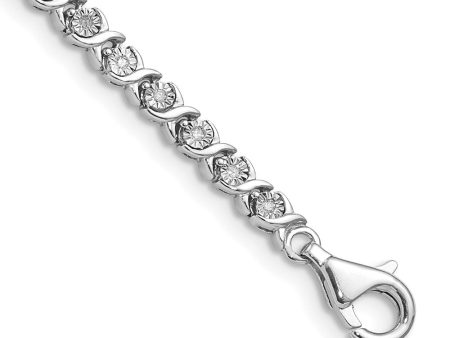 .5 Carat Hugs and Kisses Diamond Tennis Bracelet in Silver - 7 Inch For Discount