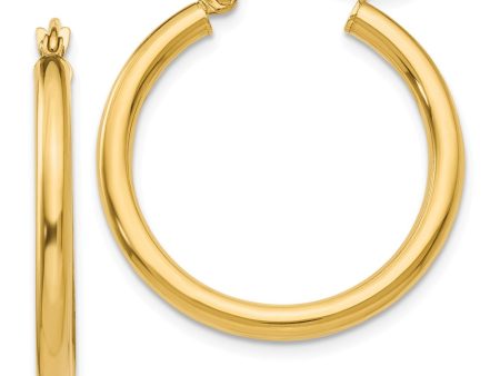 2.5mm, 14k Yellow Gold Classic Round Hoop Earrings, 25mm (1 Inch) Online Hot Sale