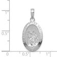 14k White Gold Textured Oval St Christopher Medal Pendant, 12 x 27mm For Discount