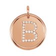 14k Rose Gold and Diamond Initial A-Z Disc Pendant, 17mm (5 8 inch) Online