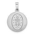 14k White Gold Hollow Round Miraculous Medal Pendant, 15mm (9 16 Inch) Online